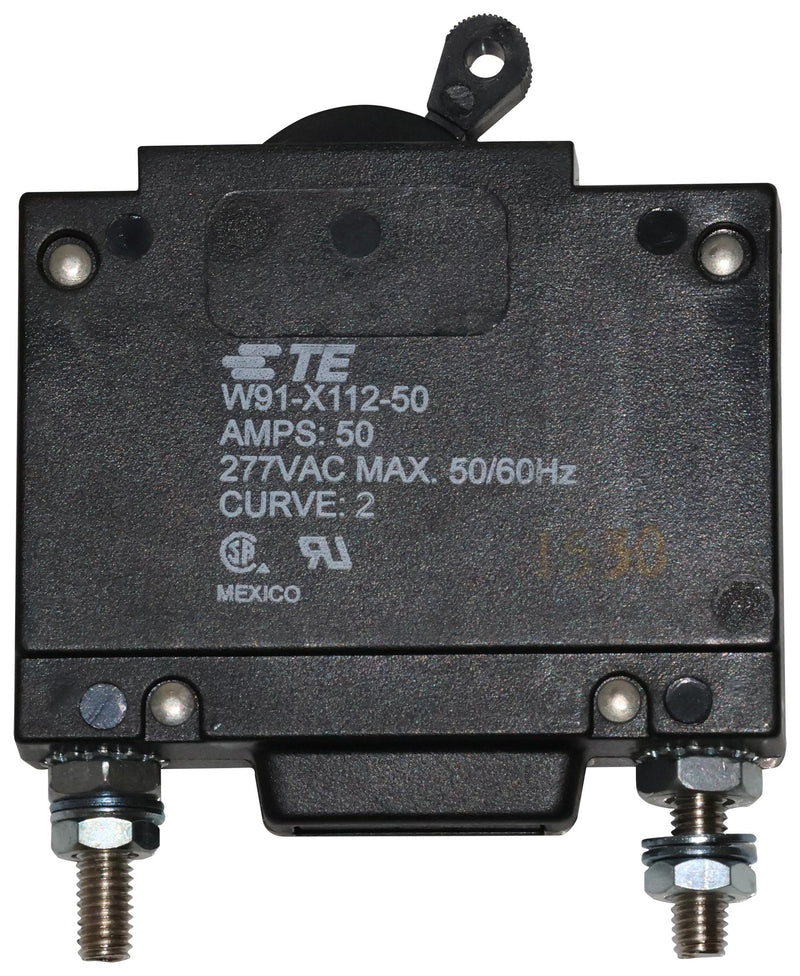 TE CONNECTIVITY 3-1393254-2 Thermal Magnetic Circuit Breaker, W9 Series, 50 A, 1 Pole, 277 V, Panel