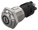 EAO 82-4162.1000.B001 Vandal Resistant Switch, On/Off, 82 Series, 16 mm, SPDT, Momentary, Round Raised Flat Flush