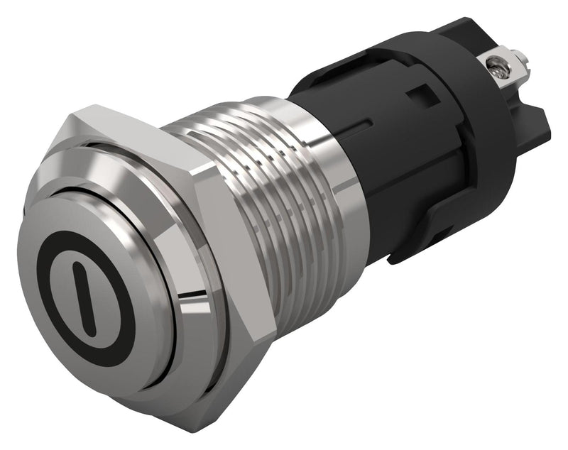 EAO 82-4162.1000.B001 Vandal Resistant Switch, On/Off, 82 Series, 16 mm, SPDT, Momentary, Round Raised Flat Flush