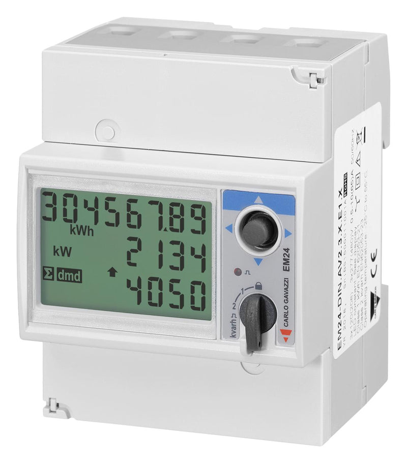 CARLO GAVAZZI EM24DINAV93XISX Energy Analyzer, 3 Phase, 230 VAC / 400 VAC, DIN Rail, EM24 Series