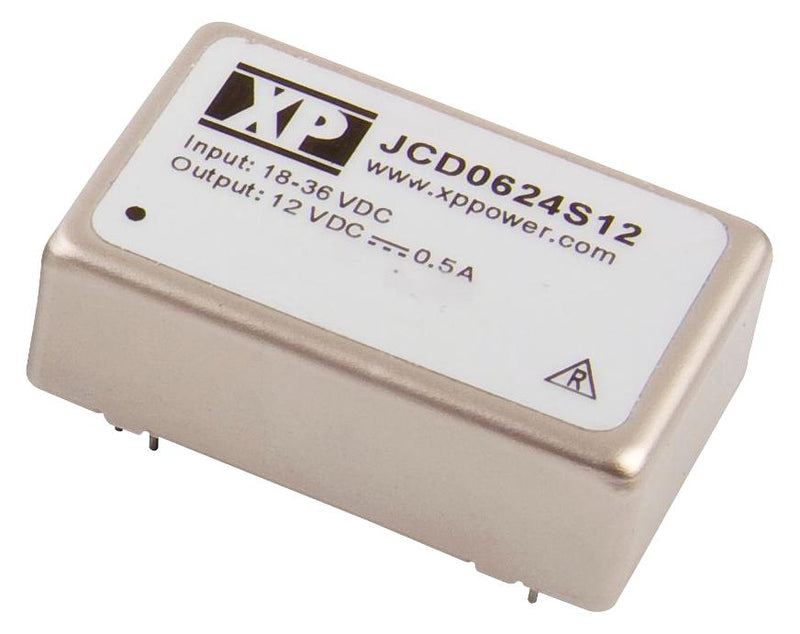 XP POWER JCD0624D24 Isolated Through Hole DC/DC Converter, 2:1 Input, ITE, DIP, 2:1, 6 W, 2 Output, 24 V