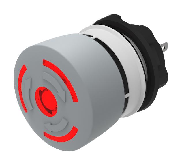 EAO 84-6231.2B20 E-STOP SW, SPST-NO/SPST-NC, 3A, 120VAC