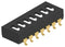 TE CONNECTIVITY 3-1825059-1 DIP / SIP Switch, 7 Circuits, Flush Slide, Surface Mount, SPST, 5 V, 1 A