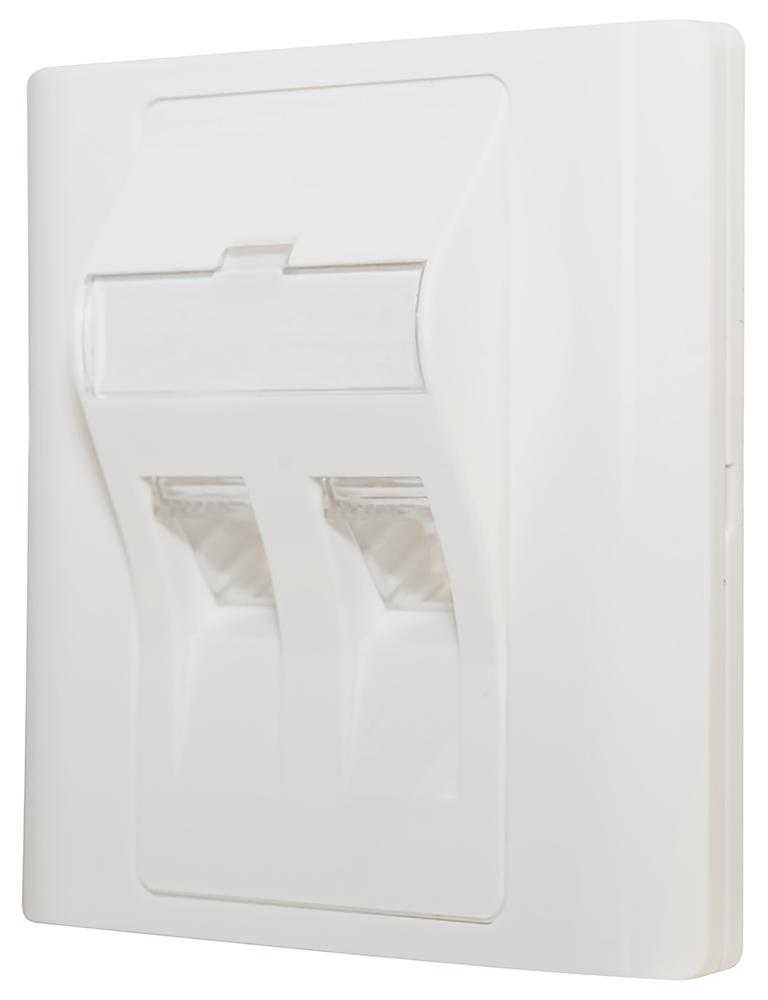 TUK KP45K2 Faceplate, Angled, Faceplate, Keystones & Back Boxes, 2, ABS (Acrylonitrile Butadiene Styrene) Body