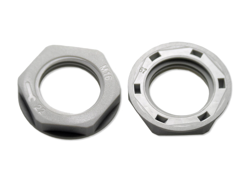 MULTICOMP PRO MP015348 Locknut, Pack of 10, M16 x 1.5, Nylon (Polyamide), 5 mm