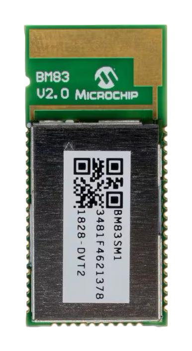 MICROCHIP BM83SM1-00TB Bluetooth Module, Stereo Audio, Class 1, Bluetooth 5.0, 3.3 to 4.2V Sup, -90 dBm, -40 to 85 &deg;C