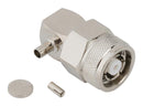 AMPHENOL RF 031-6981 RF / Coaxial Connector, TNC RP Coaxial, Right Angle Plug, Solder, Crimp, 50 ohm, 0.81mm Micro