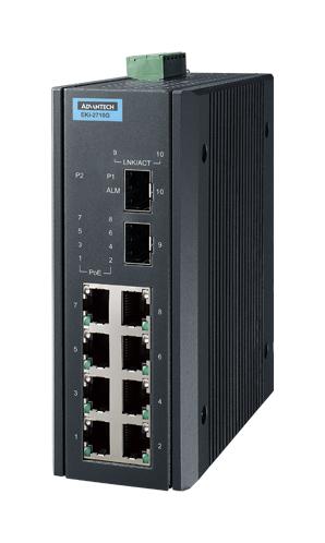 ADVANTECH EKI-2710G-2FPI-A ENET SW, UNMANAGED GBIT, RJ45X8, SFPX2