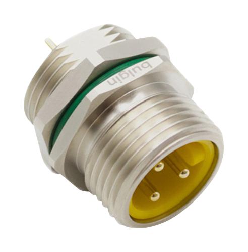 BULGIN LIMITED PXMBNI78FPM03APC78 Sensor Connector, Buccaneer Series, 7/8", Male, 3 Positions, PCB Pin, Straight Panel Mount