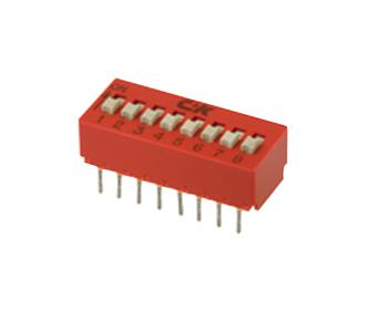 C&K COMPONENTS BD06AV DIP SWITCH, SPST, 0.1A, 50VDC, 6POS, THT