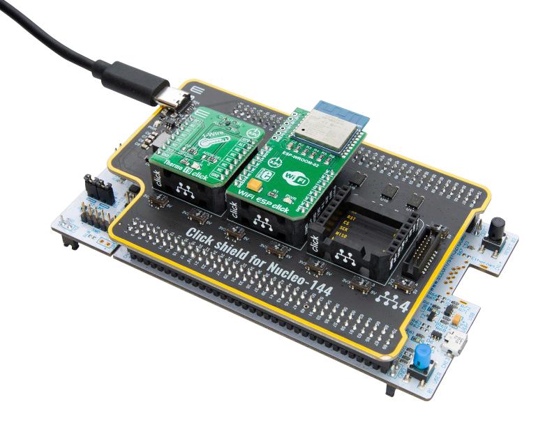 MIKROELEKTRONIKA MIKROE-5487 Expansion Board, Click Shield Nucleo-144, STM32, ARM Cortex-M