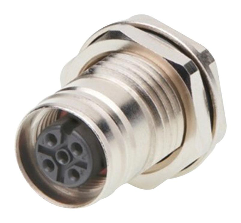 MOLEX 120404-0006 Sensor Connector, 120404 Series, M12, Female, 4 Positions, PCB Socket, Straight Panel Mount