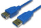 PRO SIGNAL USB3-822BL USB Cable, Type A Plug to Type A Receptacle, 2 m, 6.6 ft, USB 3.0, Blue