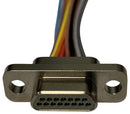 MULTICOMP PRO MP013358 Micro D Cable Assembly, 26AWG, Micro-D Plug to Free End, 15 Ways, 36 ", 915 mm, MP Micro-D