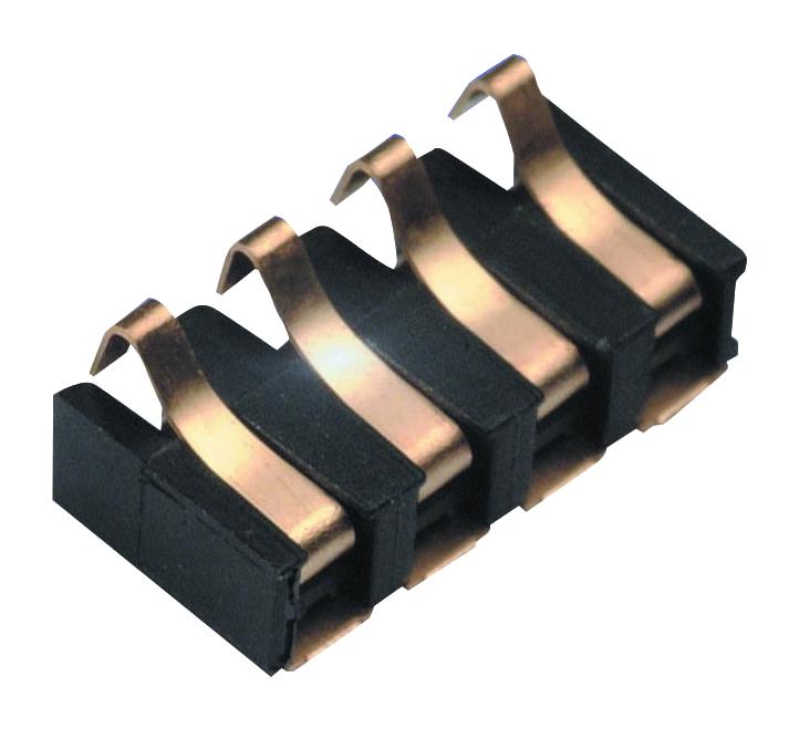 KYOCERA AVX 9155004201006 Battery Connector, Pin, 4 Contacts, Beryllium Copper, 125VAC, 3A, Surface Mount