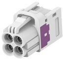 TE CONNECTIVITY 2474521-2 RF / Coaxial Connector, 4Port, White, Mini FAKRA Coaxial, Straight Jack, Crimp, 50 ohm, RG174