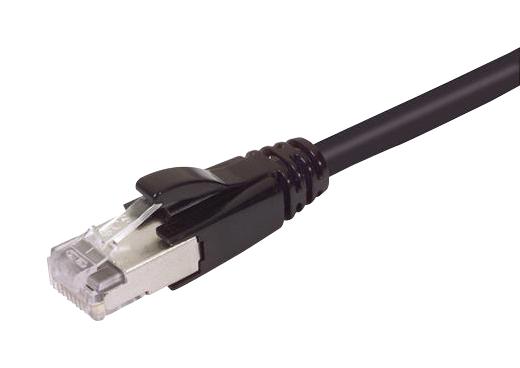 L-COM TRD695ABLK-100 ENET CORD, CAT6A, RJ45 PLUG-PLUG, 100