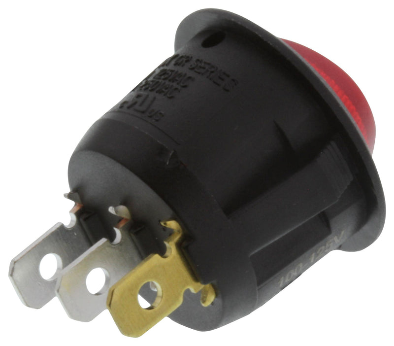 C&K COMPONENTS CR102J3RS215QF7 ROCKER SWITCH, SPST, 16A, 125VAC, RED