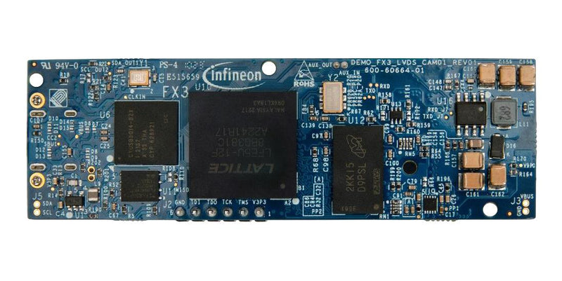 INFINEON DEMOFX3LVDSCAM01TOBO1 Camera Interface Kit, CYUSB3014-BZXI, 5Gbps, USB Peripheral Controller DEMO_FX3_LVDS_CAM01, SP006021248