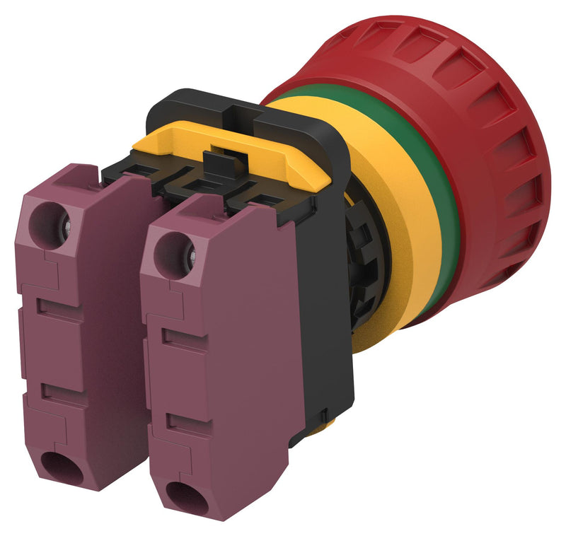 ALCOSWITCH - TE CONNECTIVITY PBES22N02R Emergency Stop Switch, 22mm, DPST-NC, Maintained, Screw, 10 A, 24 V