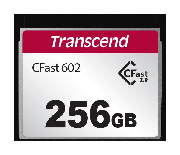 TRANSCEND TS256GCFX602 Flash Memory Card, MLC NAND, CFast 2.0 Card, 256 GB, 3.3 V, -5 &deg;C, 70 &deg;C
