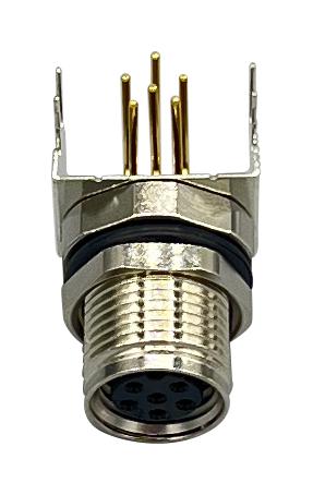 NORCOMP 857-006-213R004 SENSOR CONN, R/A M8, 6POS, RCPT, PANEL