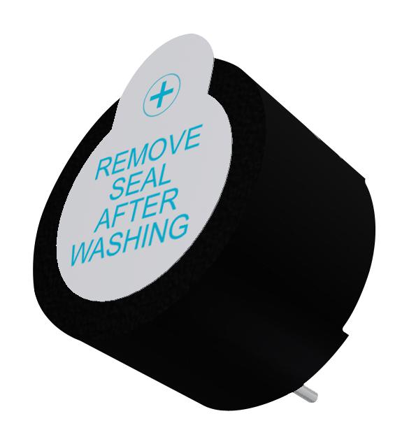 PUI AUDIO AI-1223-TWT-3V-2-R Transducer, Audio Indicator, 2.3kHz, 2 VDC to 4 VDC, Continuous, 82 dBA, 30mA, Through Hole