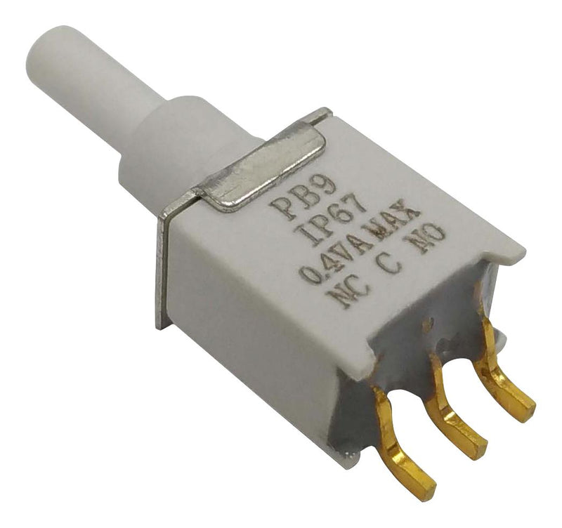 MULTICOMP PRO MP-PB9-ABA2RE-7 Pushbutton Switch, SPDT, On-(Off), Round Plunger