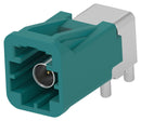 TE CONNECTIVITY 2477736-7 RF / Coaxial Connector, Water Blue, Code Z, 1P, Mini FAKRA Coaxial, Right Angle Plug, Solder