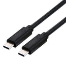 ROLINE 11.02.9083 USB Cable, Type C Plug to Type C Plug, 2 m, 6.6 ft, USB 4.0, Black, E-Marked Cable