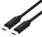 ROLINE 11.02.9083 USB Cable, Type C Plug to Type C Plug, 2 m, 6.6 ft, USB 4.0, Black, E-Marked Cable