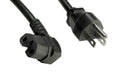 MULTICOMP PRO GW-151839 Mains Power Cord, NEMA 5-15P to 90&deg; IEC 60320-1 C15, 2 m, 13 A, 125 V, Black