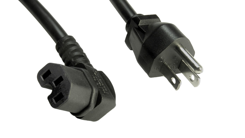 MULTICOMP PRO GW-151839 Mains Power Cord, NEMA 5-15P to 90&deg; IEC 60320-1 C15, 2 m, 13 A, 125 V, Black