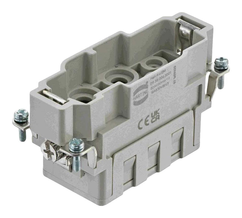 HARTING 09380063001 HEAVY DUTY INSERT, PLUG, 16+PE, SIZE 16B
