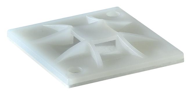 HELLERMANNTYTON 151-10904 Cable Tie Mount, Q Series 4 Way, Adhesive, Screw, 3.1 mm, Natural, Nylon 6.6 (Polyamide 6.6), 20 mm