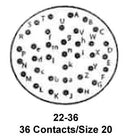 ITT CANNON KPT01B22-36SY Circular Connector, KPT Series, MIL-DTL-26482 Series I, Cable Mount Receptacle, 36 Contacts