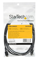 STARTECH RUSB2CC2MB USB Cable, Type C Plug to Type C Plug, 2 m, 6.6 ft, USB 2.0, Black GTIN UPC EAN: 0065030886635