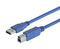 L-COM CAU3AB-3M USB Cable, Type A Plug to Type B Plug, 3 m, 9.8 ft, USB 3.0, Blue