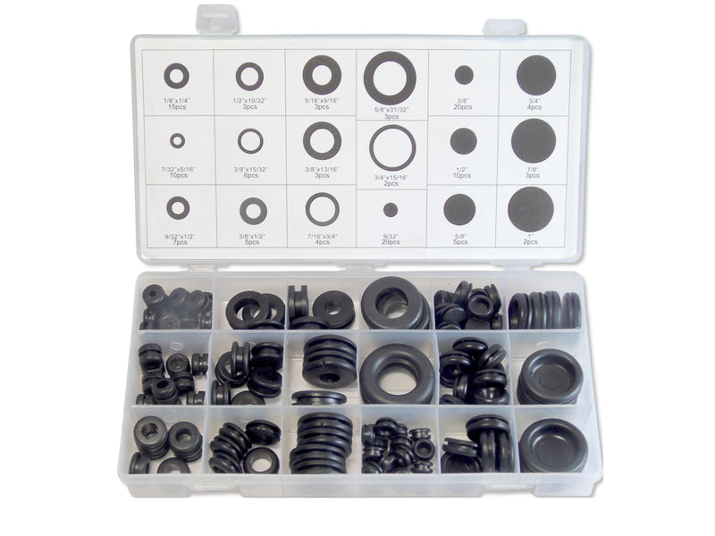 MULTICOMP PRO MP014768 Grommet Assortment, Rubber, 125 Pieces