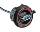 BULGIN LIMITED PX0843/A3 USB Cable, USB 3.0 Sealed A Receptacle, USB to UART Converter, 125mm Length