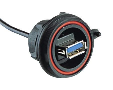 BULGIN LIMITED PX0843/A3 USB Cable, USB 3.0 Sealed A Receptacle, USB to UART Converter, 125mm Length