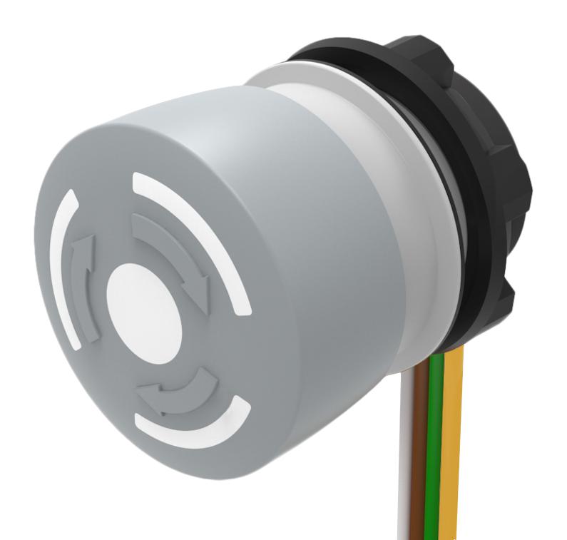 EAO 84-6230.0040 Emergency Stop Switch, Grey, Round, SPST-NO, SPST-NC, Twist to Release, Cable, 3 A, 120 V