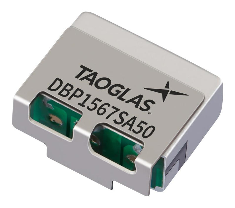 TAOGLAS DBP.1567.S.A.50 Band Pass Filter, 1567.5MHz, GPS, GLONASS, BeiDou, SMD-2
