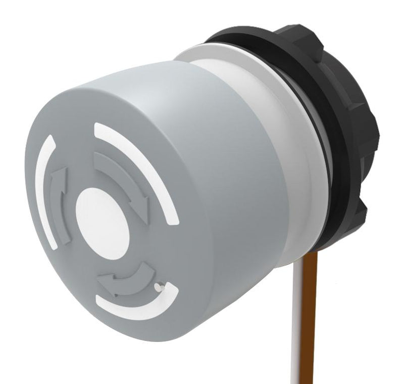 EAO 84-6220.0040 Emergency Stop Switch, Grey, Round, SPST-NC, Twist to Release, Cable, 3 A, 120 V
