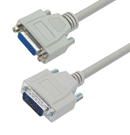 L-COM CHD26MF-5 Computer Cable, HD-26 Plug, HD-26 Receptacle, 5 ft, 1.5 m, Light Grey, CHD26MF Series