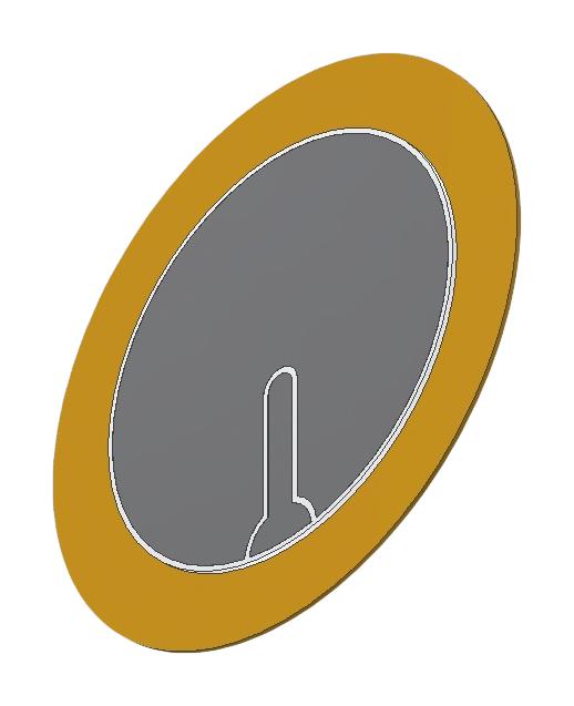 PUI AUDIO AB3529BF Piezo Bender, 2.9 kHz, 0.025 UF, 500 ohm, 35 mm D x 0.63 mm H