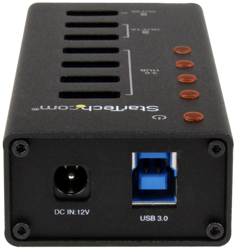 STARTECH ST4300U3C3 4 Port USB 3.0 Hub with 3x USB Charging Ports - Wall Mountable Mains Powered, NA, EU, UK GTIN UPC EAN: 0065030854634