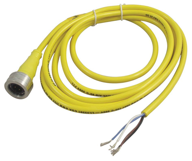 MOLEX 120079-0187 Sensor Cable, BRAD, 90&deg; M12 Plug, Free End, 4 Positions, 2 m, 6.6 ft, Ultra-Lock 120079 Series
