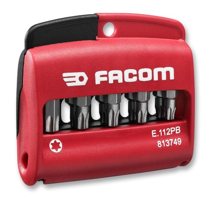 FACOM E.112PB Bit Set, Torx, Bit Holder, 9 Piece