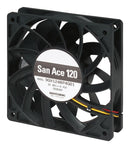 SANYO DENKI 9GV1248P4G011 DC Axial Fan, 48 V, Square, 120 mm, 25 mm, Ball Bearing, 171 CFM